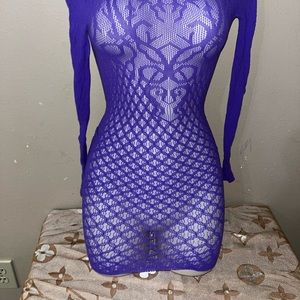 Sexy backless mesh tight long sleeve short skirt lingerie
